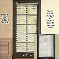 Magnetic Blind For Steel Door Window Vinyl Curtain Magnet Shade 25x40 or 25x68