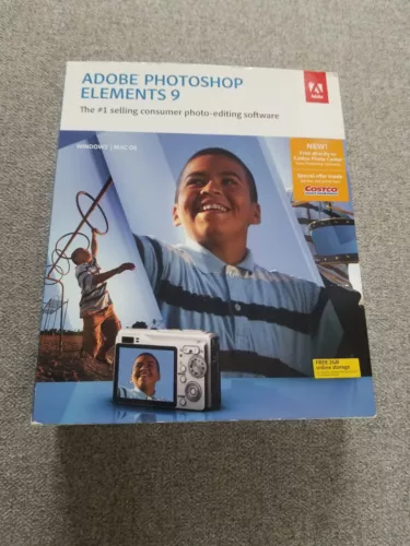 Adobe Photoshop Elements 9 (Mac/Win) Pre-owned, complete big box - Picture 1 of 10
