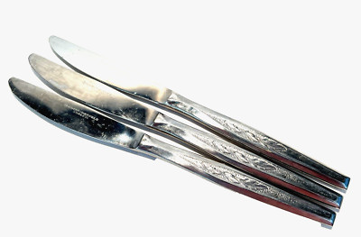 3 pc Regent Sheffield REF2 LEAF Dinner Knife SS Serrated Blade Japan