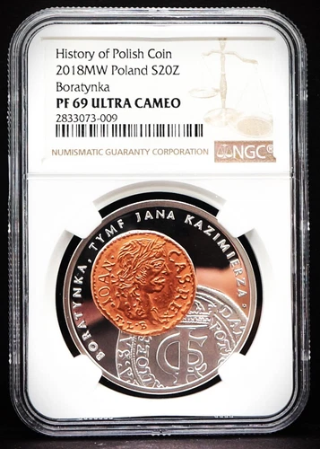 2018 Poland 20zl HISTORY OF THE POLISH COIN Boratynka NGC PF69 UC