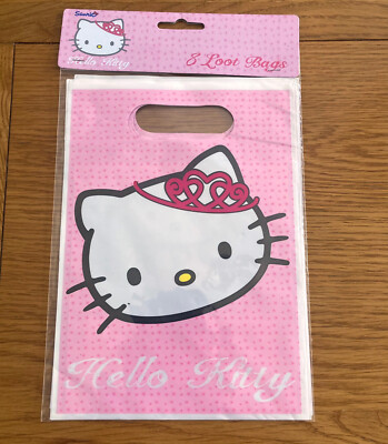 Sanrio Hello Kitty Geburtstag Party Geschenk Beute Leckerlibeutel 8er Pack Neu Pink & Lila