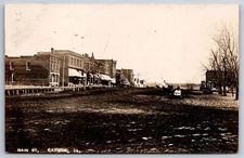 Garwin IA New Wooden Sidewalk~Muddy? Main St Prepared To Pave?~Shops~RPPC c1913