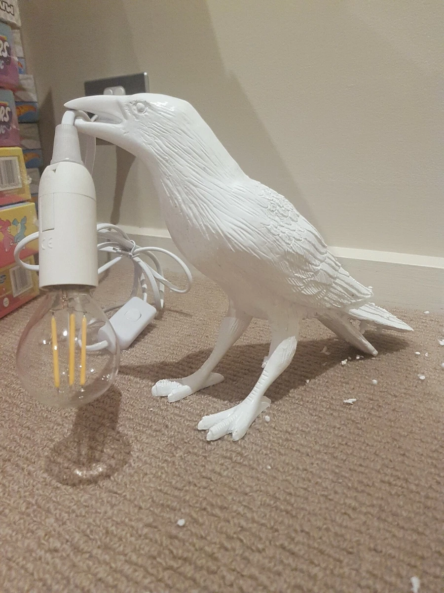 Crow holding light bulb lamp deals