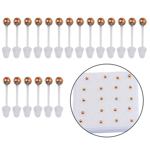Stud Earrings Round Plain Simple 10 Pairs Gold Plated Silver Ball Bead Elegant - Picture 12 of 22