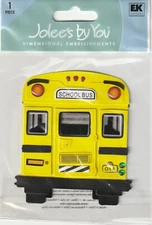 Jolee's by You 3-D non adhesive Yellow SCHOOL BUS Theme 68570 FAST FREE SHIP!