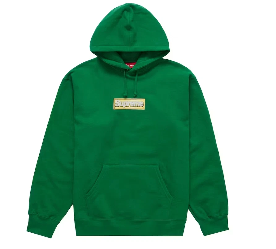 Sweat shirt à capuche logo Supreme Bling Box taille L   vert