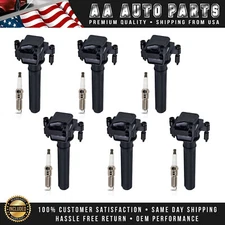 6 Ignition Coil & 6 Iridium Spark Plug fit 98-05 Dodge Magnum V6 2.7L UF199
