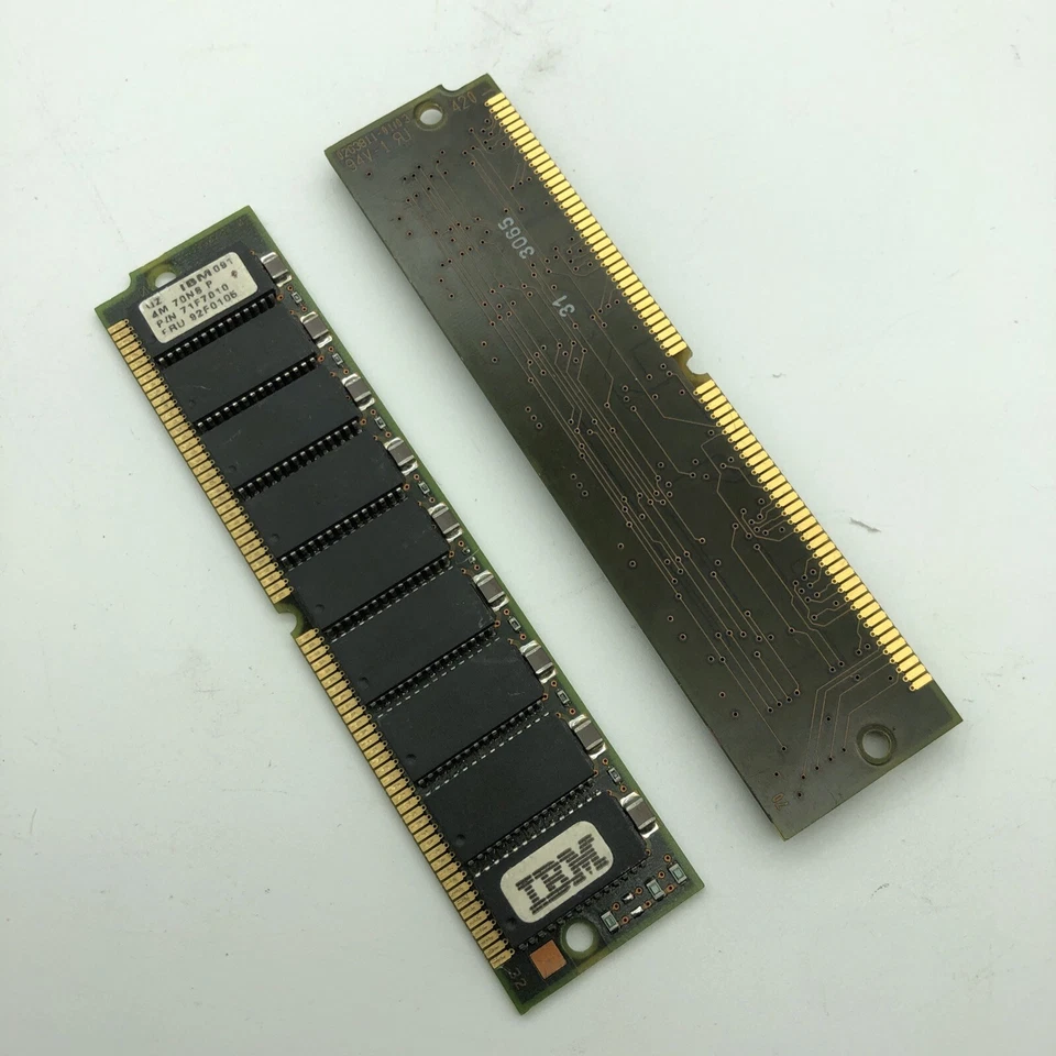 Original IBM FRU 92F0105 4MB 70NS 72 PIN SIMM 92G7200 71F7010 31F2314 PS2 Memory - Image 4 of 4