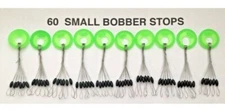 SIZE SMALL BOBBER STOPPERS ( BLACK 60 PCS 10 RINGS)  stops, 