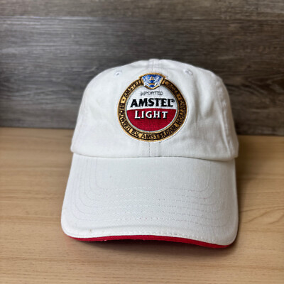 Amstel Light Hat Cap Strap Back White Logo Beer Brewing Adjustable
