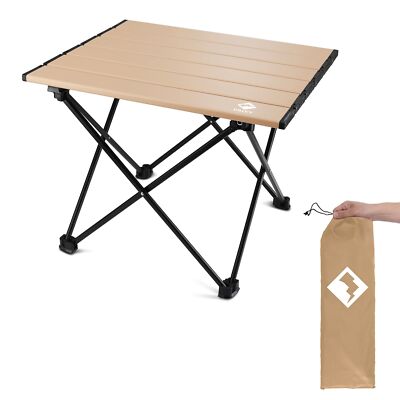 Portable Camping Side Table, Ultralight Aluminum, Folding with Carry Bag