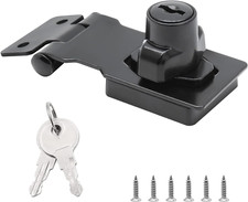 2.5 Inch Keyed Hasp Locks, Twist Knob Keyed Locking Hasp, Stainless Steel Has...