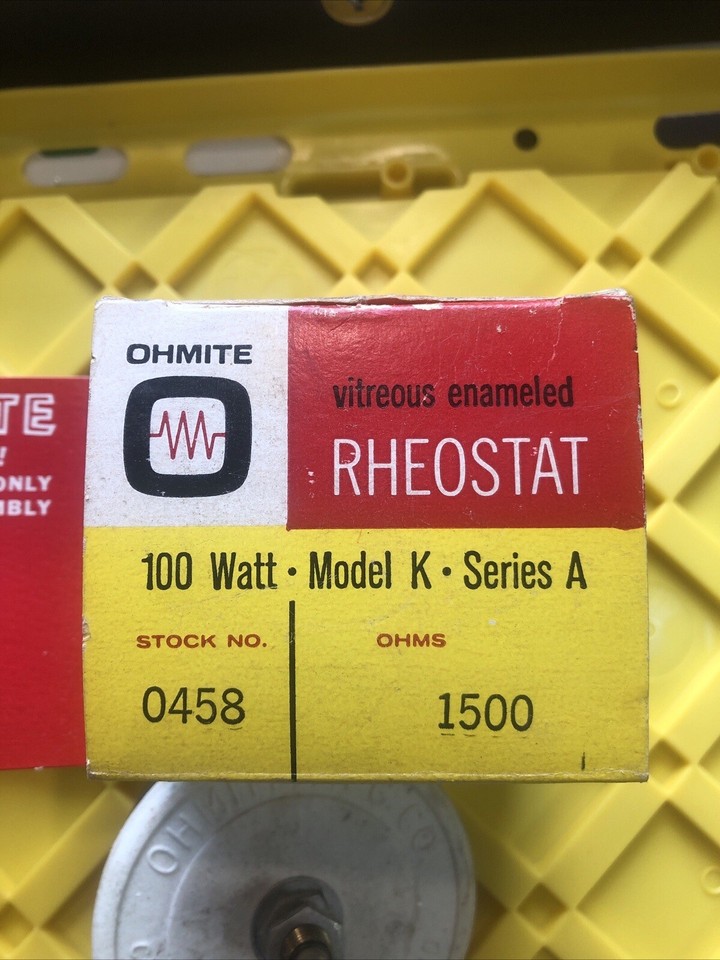 Vintage NEW OLD STOCK Ohmite Rheostat 0458 Model K 100 Watt 1500 OHM ...