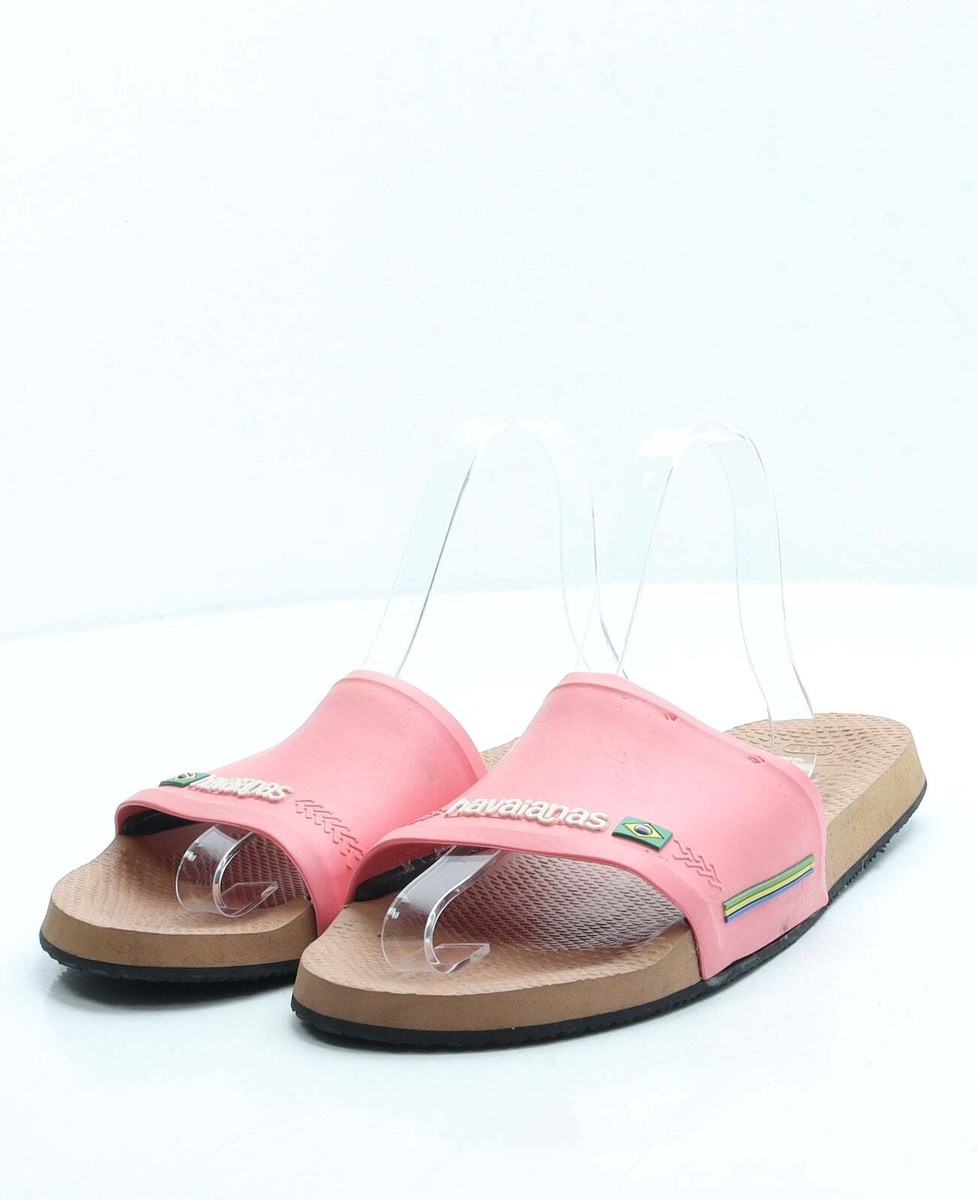 rubber sandals pink rubber sliders