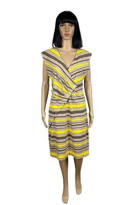 marc jacobs striped silk dress Vintage Marc Jacobs Runway Photographic Stripe Midi Dress 4 Y2K Floral Leopard