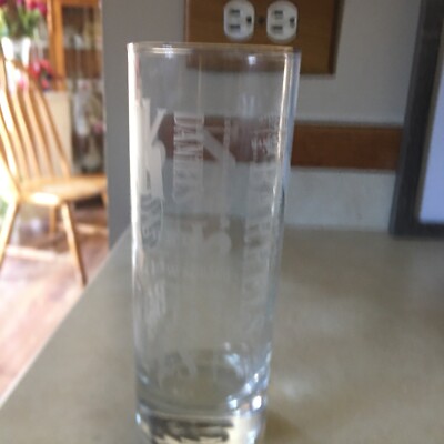 Jack Daniels No. 7 Whiskey Highball Glass Etched With Barrel 6'' Sour Mash Nice