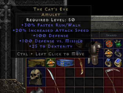 #ad DIABLO 2 D2R: The Cat#x27;s Eye Amulet cats eye cat PC Xbox Non Ladder SC HC $5.00