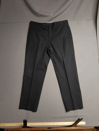 Pantalone Prada Uomo 37x31 Nero Elasticizzato Piatto Fronte Chino Made in Italy Us intime ottimeioni c