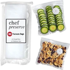 Chef Preserve 30 Reusable Vacuum Sealer Bags BPA-Free Food Storage