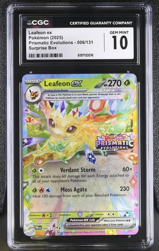 Leafeon ex graded CGC 10 for sale on eBay