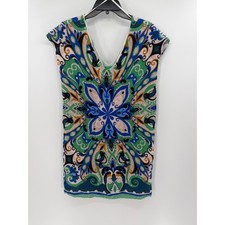 Maeve Anthropologie Women's Folksong Bird Shift Dress - Blue Multi - Medium