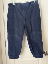 Vintage Woolrich Mens 36 Cropped Knickers Corduroy Hunting Golf Pants Navy Blue