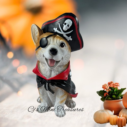 Candy Corn Lane Halloween Corgi Dog Pirate Costume 11” Figurine New Decor