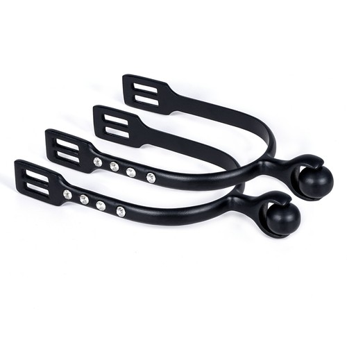 Gallop Shop STEEL ROLLER BALL Jewel / Horse Riding Spurs / Spur with Free Straps - Picture 28 of 39