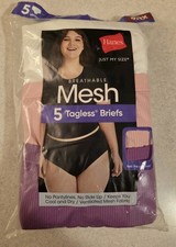 Hanes Just My Size Women's 1X / 9 Breathable Mesh Briefs Underwear 5 PACK 32126