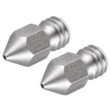 2 Pack 0.8mm 3D Printer Nozzle Stainless Steel Nozzle 1.75mm Filament
