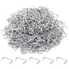 Rustark 1000 Pcs 3/4" Galvanized Hog Rings, Professional Upholstery Silver 