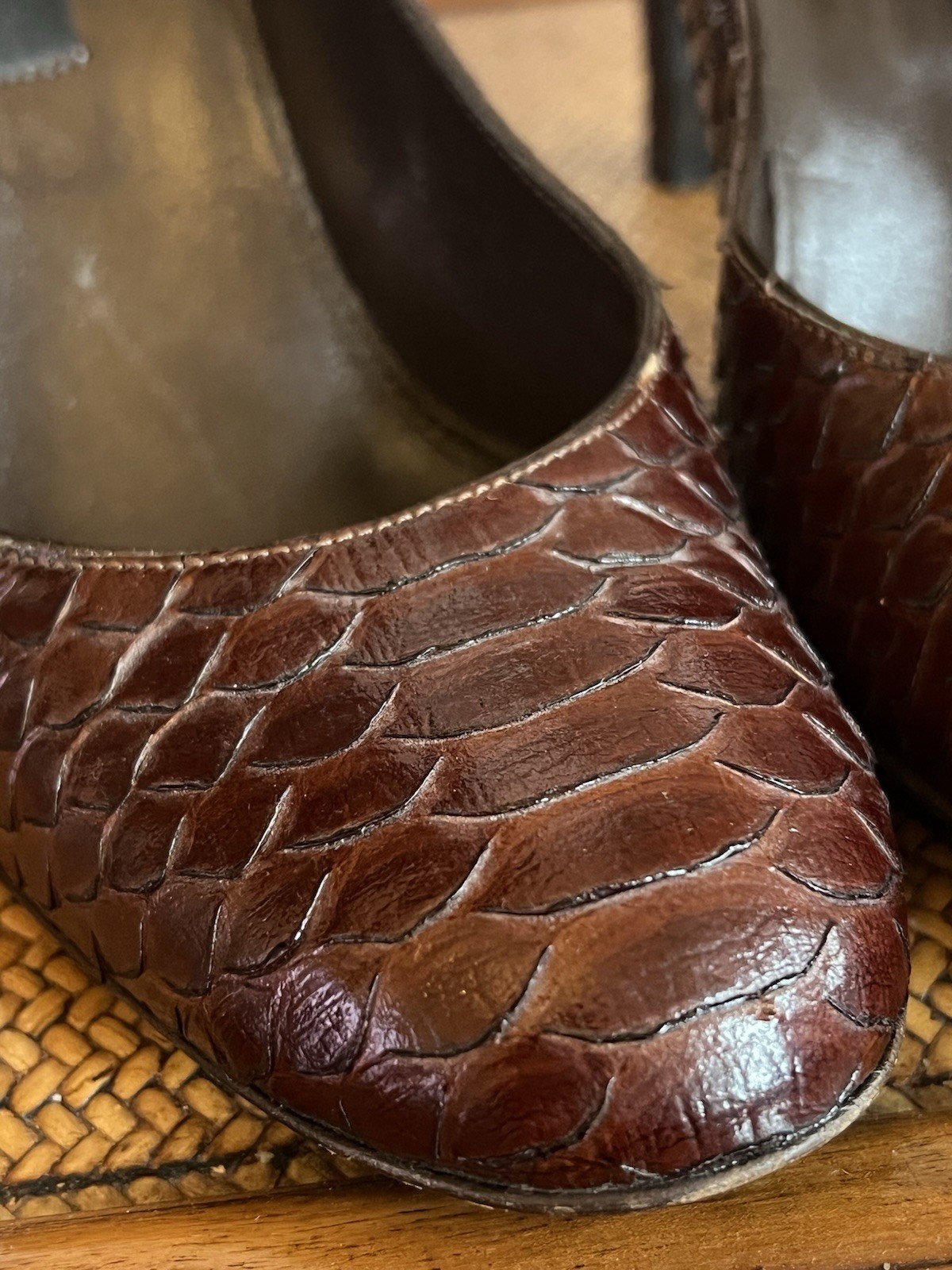 Sergio Rossi Python Heels Brown Snakeskin Leather… - image 7