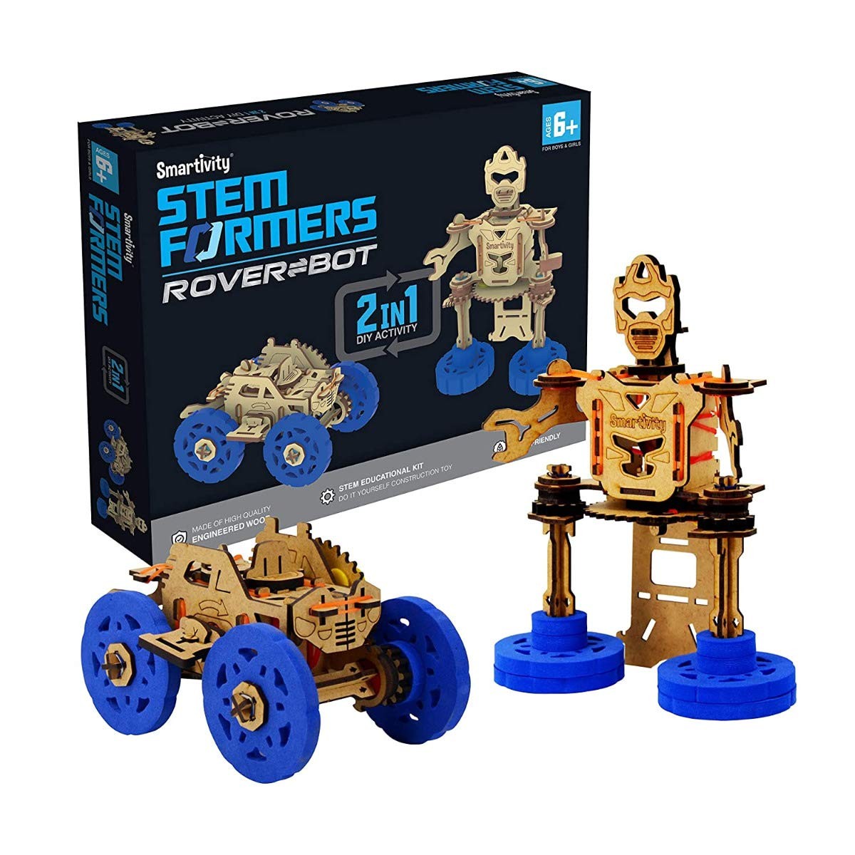 Smartivity - Roboformer Wooden Construction Set 2 in 1 Robot - Vehicle 83 Piec 4190₽