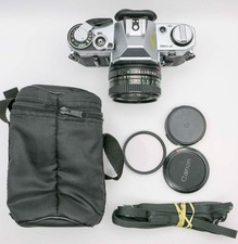 Canon AE-1 35mm SLR Film Camera Kit Silver w/ FD 50mm f/1.8 Lens - Fully Tested