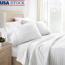 Ultra Soft 100 Cotton Flannel Sheet Set Deep Pocket Cozy Bedding 4 Pieces New