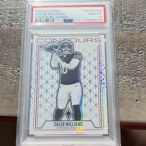 2024 Panini Phoenix Contours Caleb Williams Hyper Bears Rookie CON-CWS PSA 10