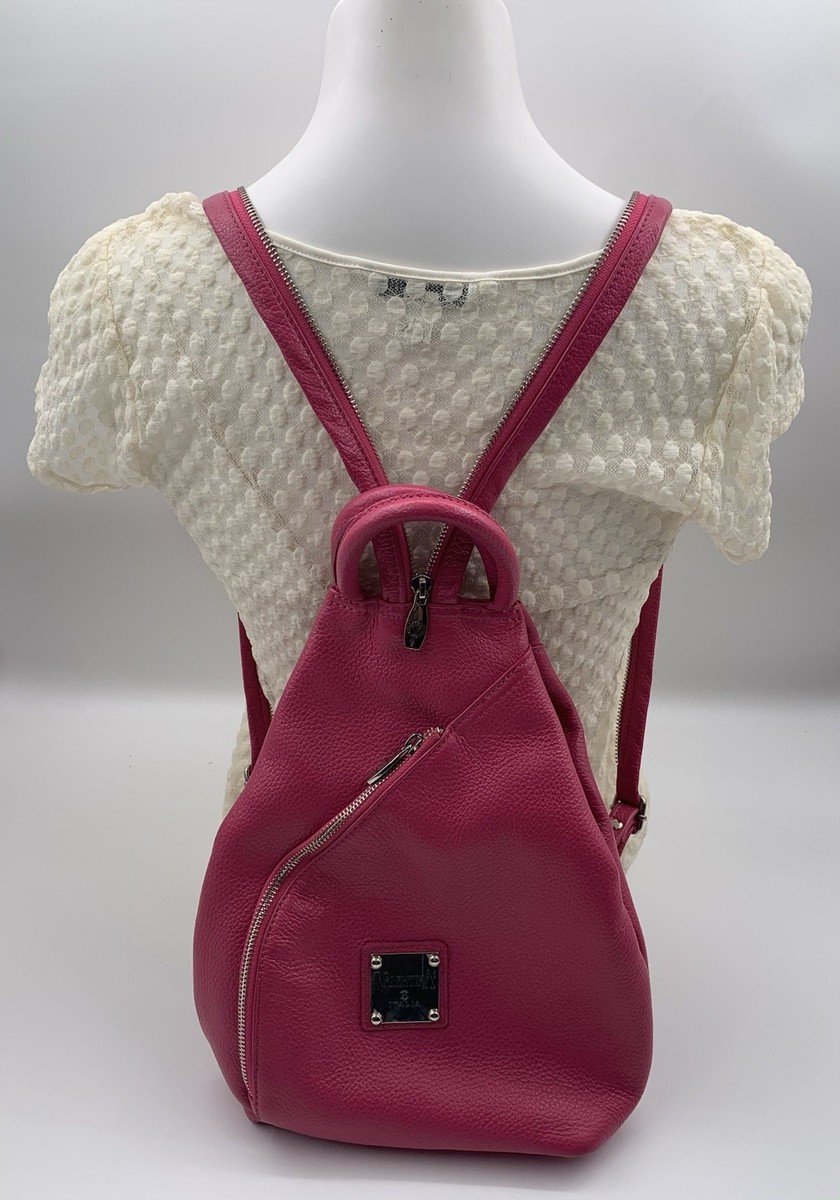 VALENTINA Italy Genuine Italian Pebble Leather Taupe Sling Backpack Shoulder Bag Valentina | Bags | Valentina Genuine Pebble Leather Taupe  main image 3