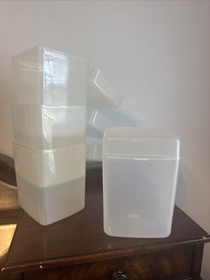 2 Pc. - 8.5 x5.5 x4.75  Trendtex Plastic Round Storage Container Floor & Sugar