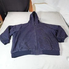 DRI DUCK Jacket Mens 6XL Blue Hooded Full Zip Workwear Heavyweight Outdoor Coat