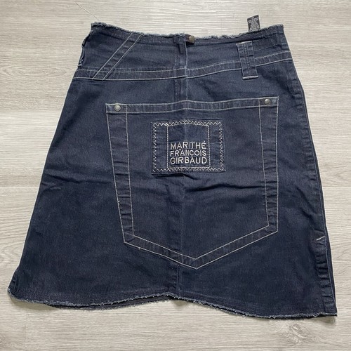 Vintage Y2K Marithe Francois Girbaud Womens Huge Pockets Denim Mini Skirt Sz 30 - Picture 4 of 9