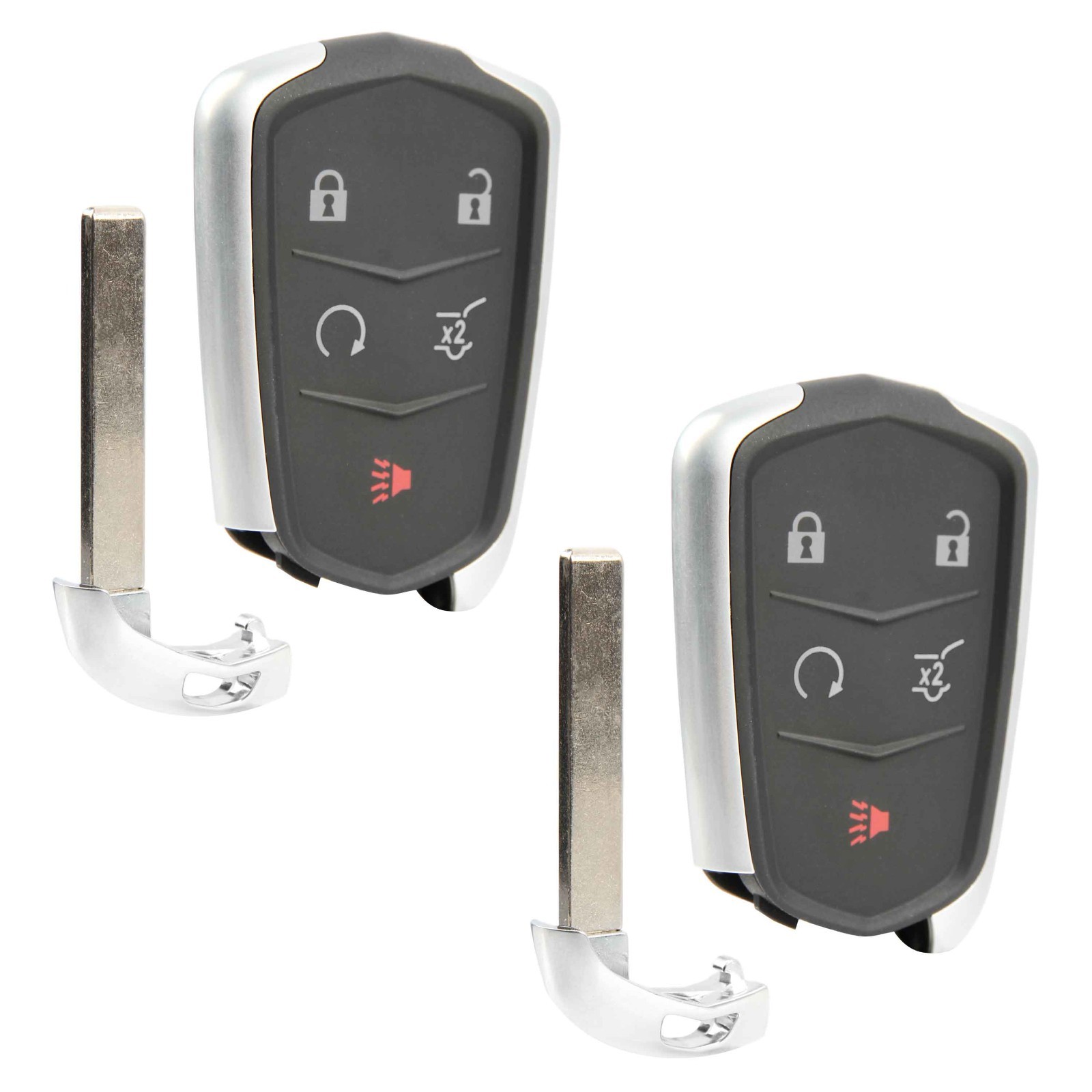2 Remote Keyless Entry Fob Replacement Uncut Key Blade For Cadillac 5b (HYQ2AB)