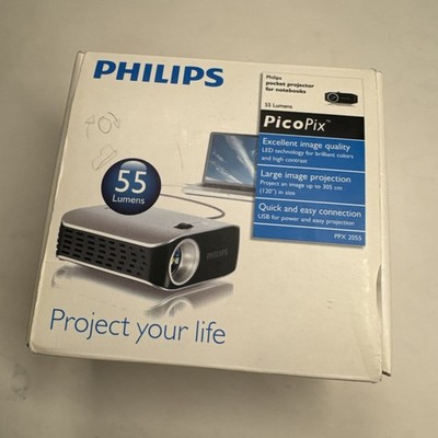 Philips Picopix PPX2055/Pocket Projector, 55 Lumens/ USB For PC
