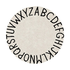  Color:Natural Black,Size:5' Round Lorena Canals-Round ABC Washable Rug 14270