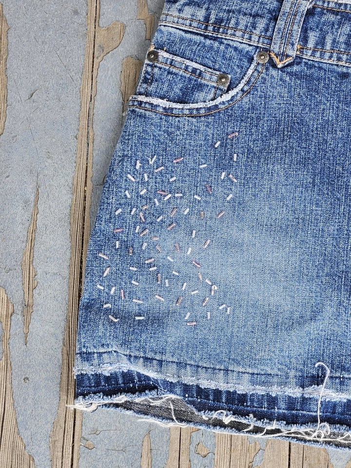 S.O, Minifalda Denim Y2K Talla 3 Cuentas Envejecida Mujer VERANO Foto 2 de 4