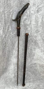 Antique Riding Crop Whip Carved Bird Handle Leather Hunting 1900 RARE