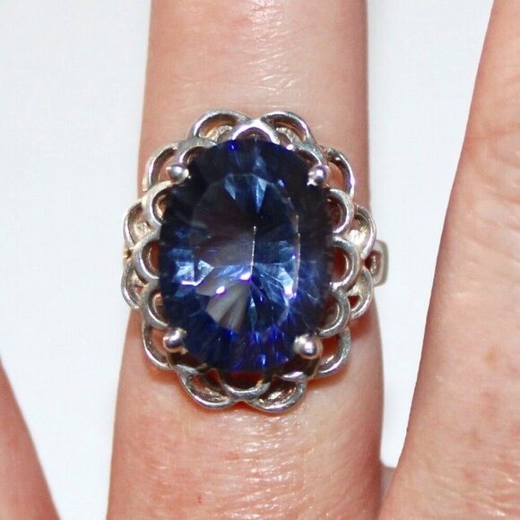 Sterling Silver Iolite Solitaire Ring - image 7