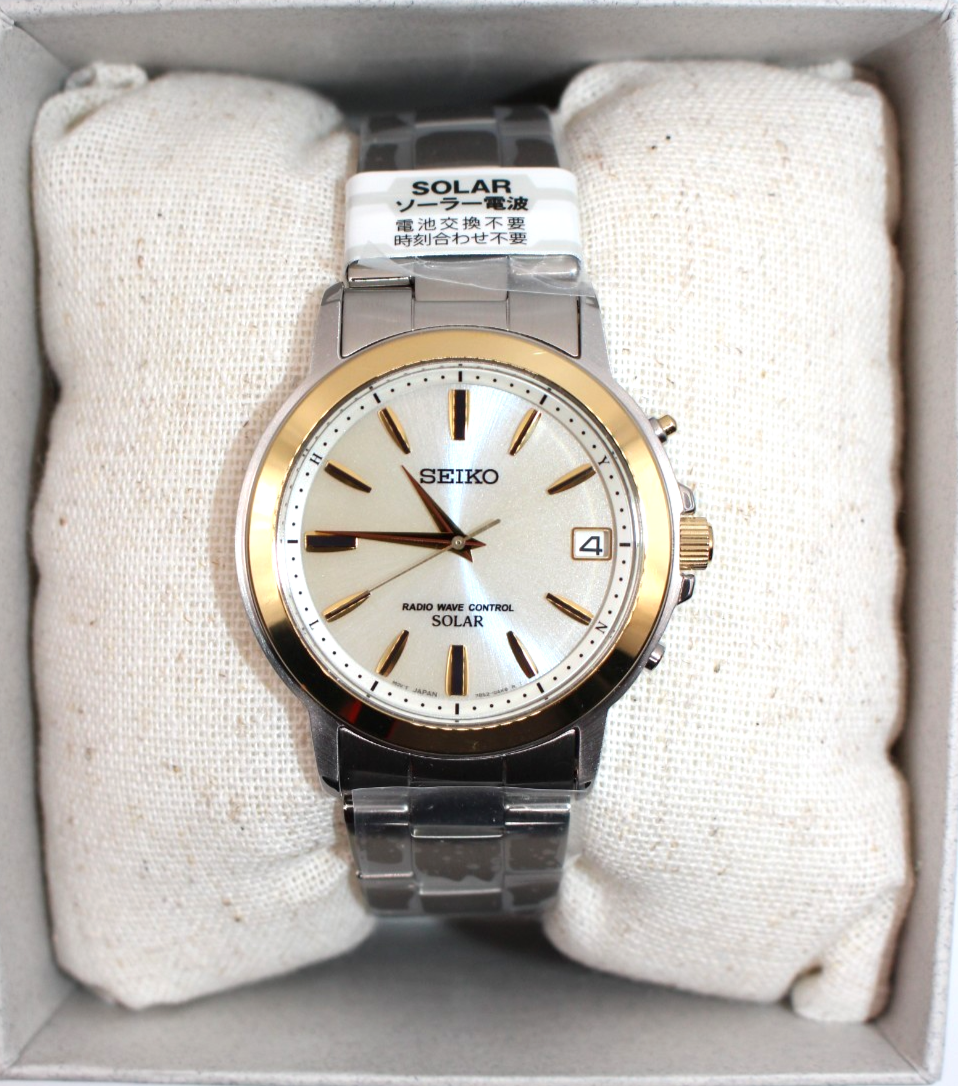 SEIKO SPIRIT SBTM170 Analog Stainless Steel Solar Quartz Gold