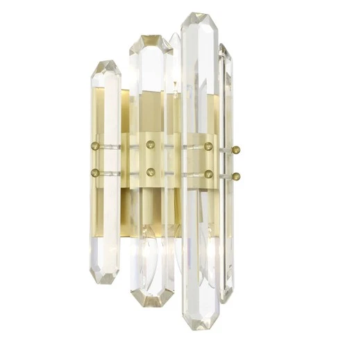 Crystorama Bolton 13 1/2"H Aged Brass Crystal Wall Sconce - Picture 2 of 5