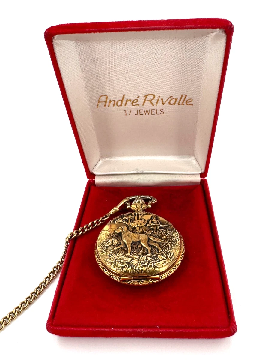Vintage Andre Rivalle 17 Jewel Watch Avon Necklace Gold Tone Cameo Pendant Runs Vintage andre rivalle - Gem main image 4