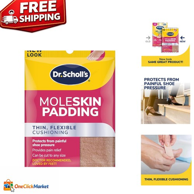 #ad Thin Moleskin Padding Strips for Shoe Pressure Relief Cut to Any Size 3 pcs $19.59